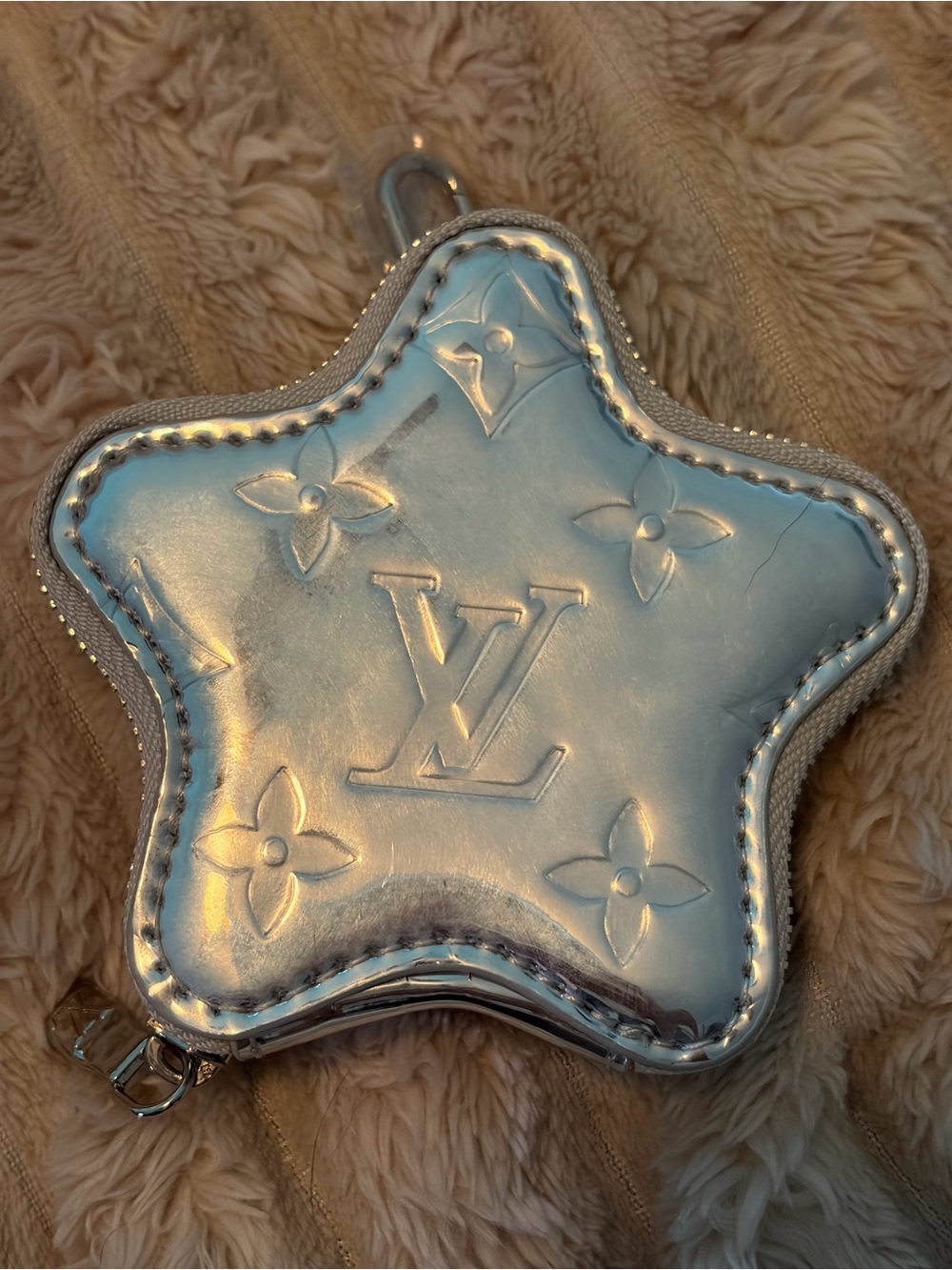 Metallic Silver Star Bag Charm